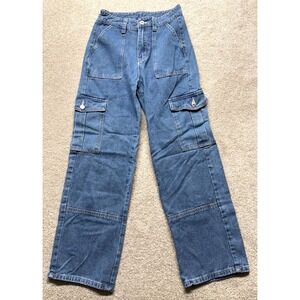 FIVSUN Y2K Women's Blue Denim Cargo Jeans Size 4